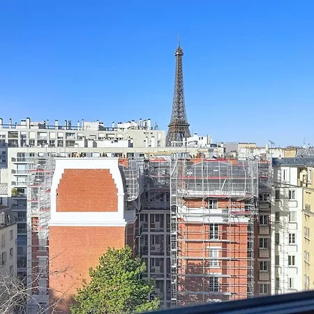 With Balcony Overlooking The Eiffel Tower