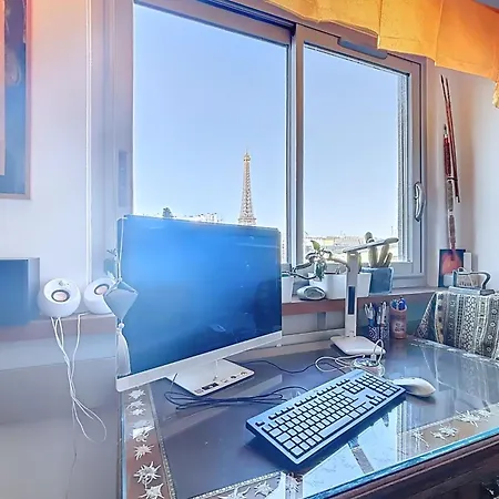 With Balcony Overlooking The Eiffel Tower *
